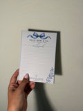 Blue Bow Notepad